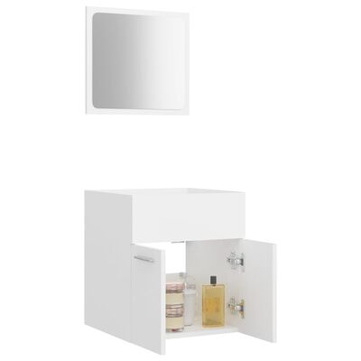 vidaXL Conjunto de muebles de baño 2 pzas madera contrachapada blanco