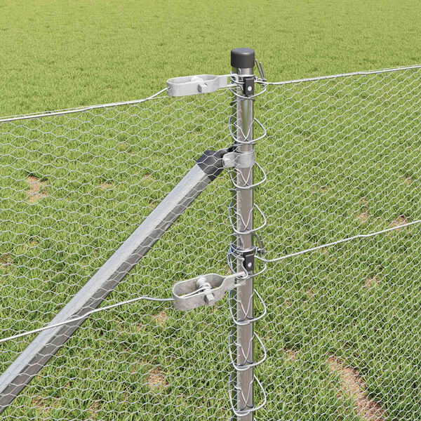 vidaXL Poste de Valla Plateado 10 x 0,6 m (malla de 13 mm) Acero