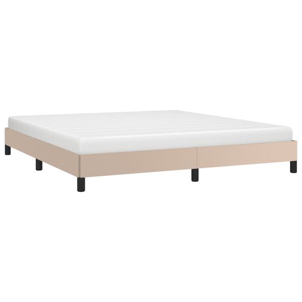 vidaXL Estructura cama sin colch&oacute;n cuero sint&eacute;tico capuchino 160x200cm