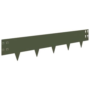 vidaXL Borde de C&eacute;sped 20 uds. 100 x 20 cm Acero Verde oliva