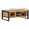 vidaXL Mesa de centro de madera maciza de mango rugosa 90x50x36 cm