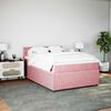 vidaXL Cama box spring con colch&oacute;n terciopelo rosa 140x190 cm