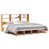 vidaXL Cama con estanter&iacute;a sin colch&oacute;n madera maciza marr&oacute;n 200x200 cm