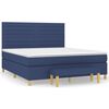 vidaXL Cama box spring con colch&oacute;n tela azul 160x200 cm