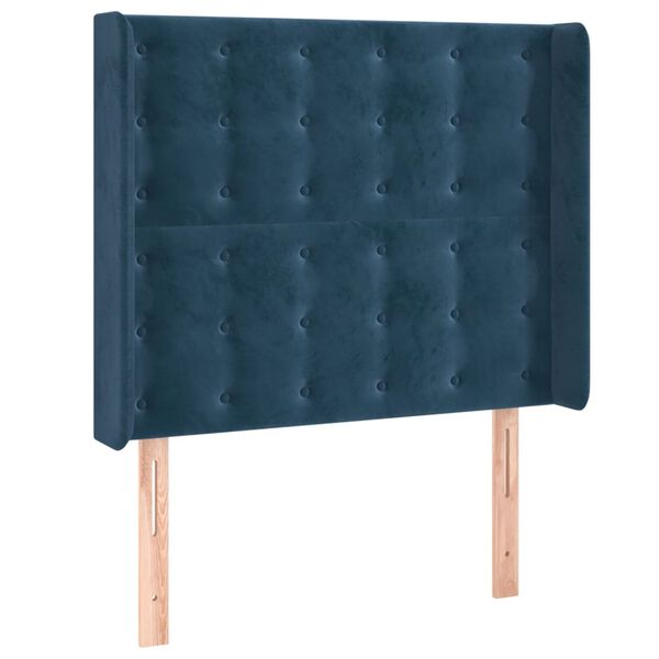 vidaXL Cabecero con LED de terciopelo azul oscuro 83x16x118/128 cm