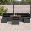 vidaXL Conjunto de sof&aacute; de jard&iacute;n 8 pcs Negro Polirat&aacute;n