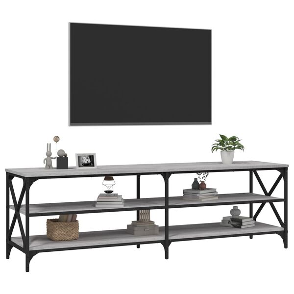 vidaXL Mueble de TV madera contrachapada gris Sonoma 160x40x50 cm