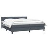 vidaXL Cama box spring con colch&oacute;n terciopelo gris oscuro 180x220 cm