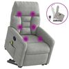 vidaXL Sill&oacute;n reclinable de masaje elevable tela microfibra gris claro