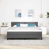 vidaXL Cama tipo Box Spring con colch&oacute;n Gris oscuro 180 x 200 cm tela