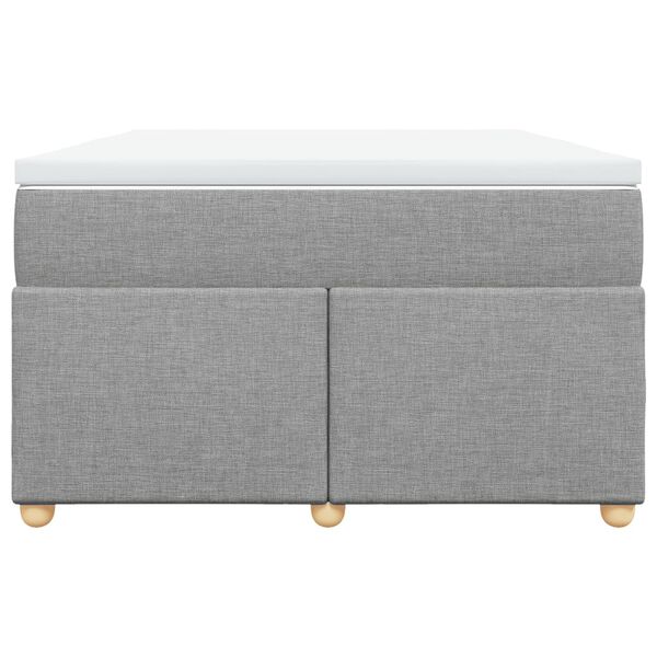 vidaXL Cama box spring con colch&oacute;n tela gris claro 120x200 cm
