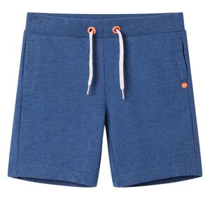 vidaXL Pantalones cortos infantiles con cord&oacute;n azul oscuro m&eacute;lange 116