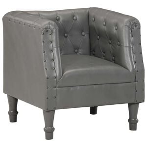 vidaXL Sill&oacute;n de cuero aut&eacute;ntico gris