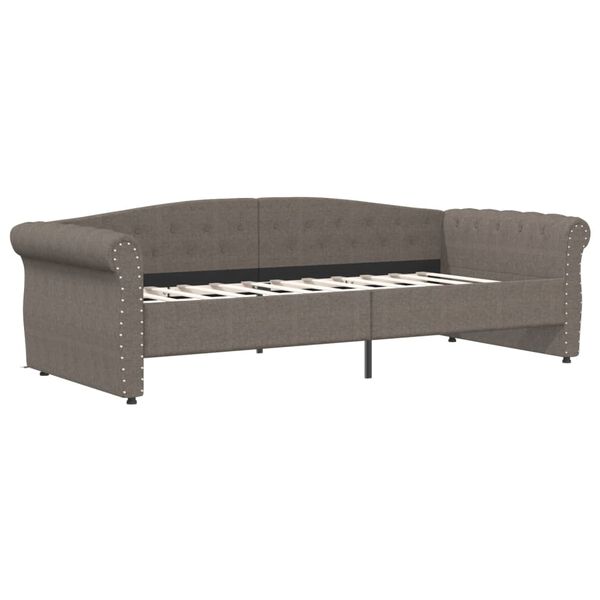 vidaXL Sof&aacute; cama con colch&oacute;n USB de tela gris taupe 90x200 cm
