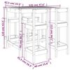 vidaXL Set de mesa y taburetes altos jardín 5 pzas madera pino blanco