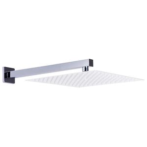 vidaXL Barra de soporte ducha cuadrada acero inox 201 plateado 30 cm
