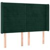 vidaXL Cabecero con orejas de terciopelo verde oscuro 147x16x118/128cm