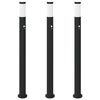 vidaXL Balizas luminosas con sensor, 3 unidades, 110 cm, acero inoxidable, IP44