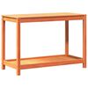 vidaXL Mesa de plantaci&oacute;n y estante madera maciza marr&oacute;n 108x50x75 cm