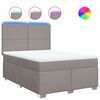 vidaXL Cama box spring con colch&oacute;n tela gris taupe 140x200 cm