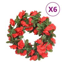vidaXL Guirnaldas de flores artificiales 6 uds rojo 240 cm