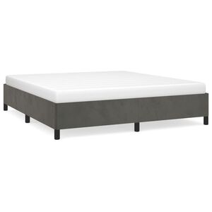 vidaXL Estructura de cama sin colch&oacute;n terciopelo gris oscuro 180x200cm
