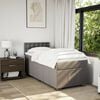 vidaXL Cama box spring con colch&oacute;n tela gris taupe 80x200 cm