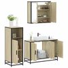 vidaXL Set de muebles de ba&ntilde;o 3 pzas madera contrachapada roble Sonoma