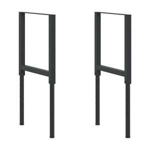 vidaXL Estructura de banco de trabajo 2 uds metal 55x(69-95,5)cm negro