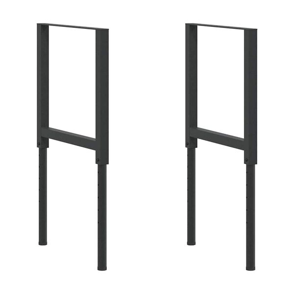 vidaXL Estructura de banco de trabajo 2 uds metal 55x(69-95,5)cm negro