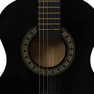 vidaXL Guitarra clásica para niños y principiantes negro 1/2 34"