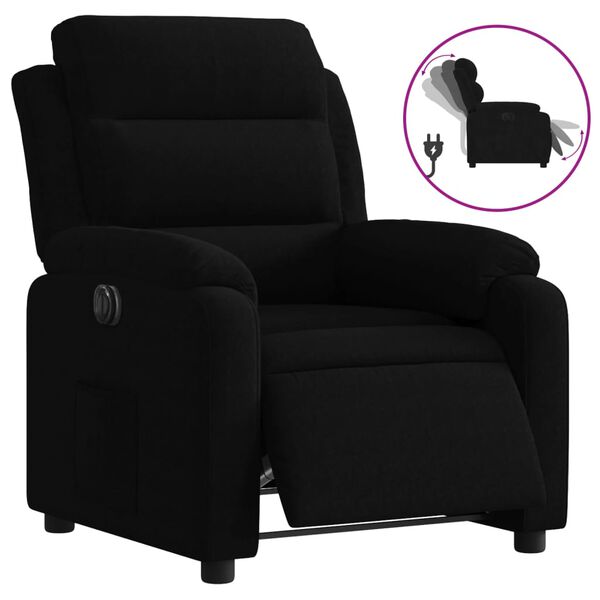 vidaXL Sillón reclinable eléctrico de terciopelo negro