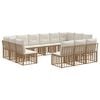 vidaXL Conjunto de sof&aacute;s de exterior 13 uds. 13 plaza Natural y Crema