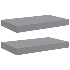 vidaXL Estantes flotantes de pared 2 uds MDF gris 40x23x3,8 cm