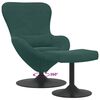 vidaXL Silla Huevo con Puff Verde oscuro 63 x 73 x 90 cm Terciopelo