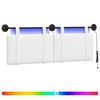 vidaXL Cabecero colgante Con luz LED Blanco Tela
