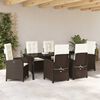 vidaXL Conjunto de Comedor de Jard&iacute;n 7 pcs Marr&oacute;n rat&aacute;n sint&eacute;tico