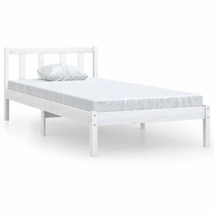 vidaXL Estructura de cama individual peque&ntilde;a sin colch&oacute;n madera blanco