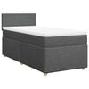 vidaXL Cama box spring individual con colch&oacute;n tela gris oscuro