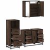 vidaXL Set de muebles ba&ntilde;o 3 pzas madera contrachapada roble marr&oacute;n