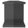 vidaXL Estantes de pared 2 uds contrachapado gris brillante 90x18x20cm