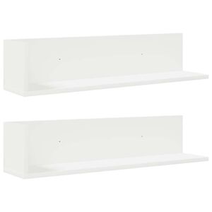 vidaXL Estante de pared 2 uds madera ingenier&iacute;a blanco 75x16,5x16,5 cm