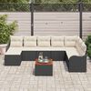 vidaXL Conjunto de sofás de jardín 9 pcs Negro ratán sintético