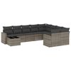 vidaXL Set de sof&aacute;s de jard&iacute;n 10 pzas con cojines rat&aacute;n sint&eacute;tico gris