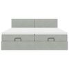 vidaXL Estructura cama otomana colchones terciopelo gris claro