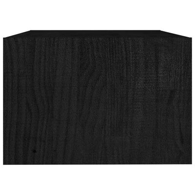 vidaXL Mesa de centro de madera maciza de pino negra 75x50x33,5 cm