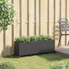 vidaXL Jardinera con ruedas y 3 maceteros rat&aacute;n PE negro 107x32x38 cm