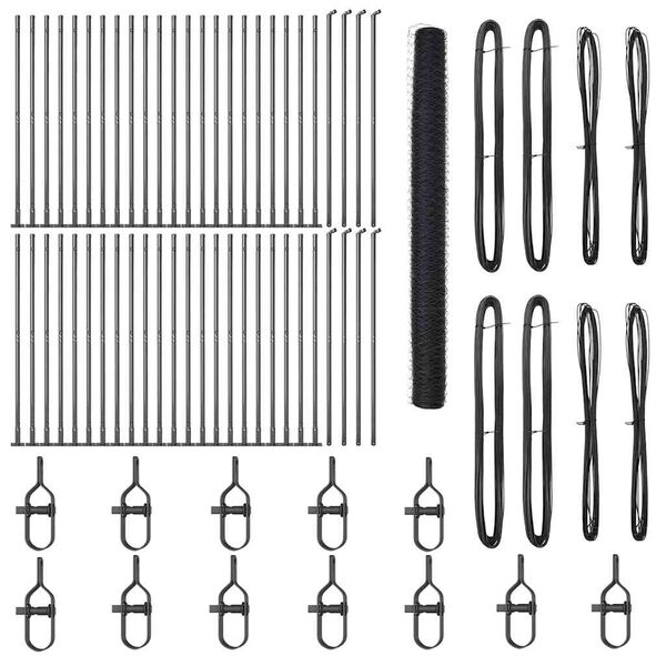 vidaXL Poste de Valla Gris 100 x 1,6 m (malla de 50 mm) Acero y PVC