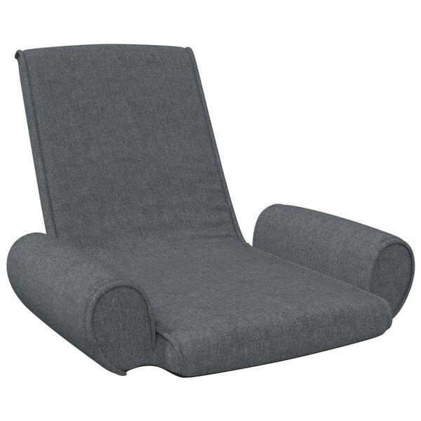 vidaXL Silla de suelo plegable de tela gris oscuro