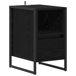 vidaXL Mesa de Noche Roble Negro 39,5 x 30 x 50 cm
